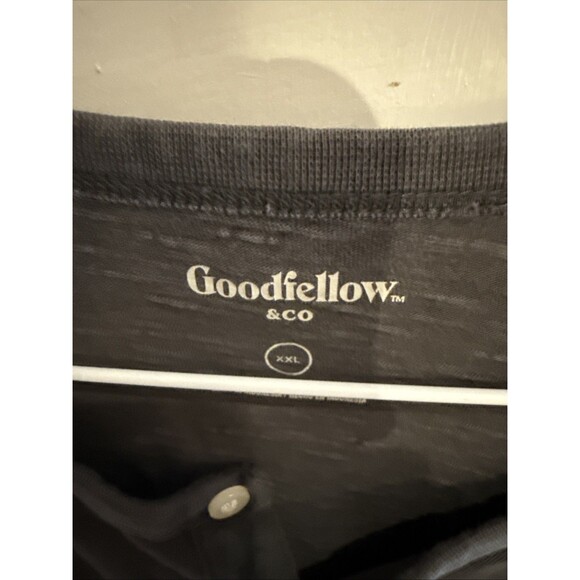 BIG & TALL Goodfellow Graphic Henley Shirt Grey XXL GUC - Picture 2 of 5